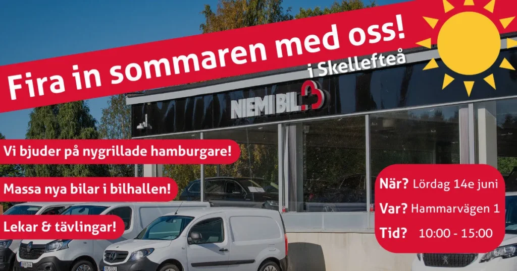 sommarevent Skelleftea Fira in sommaren på Niemi Bil i Skellefteå!