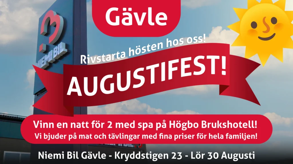 augustifest gavle 25 liggande rattad Augustifest på Niemi Bil Gävle!