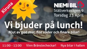 Kiruna lunchevent apr 26 Tjänstebil